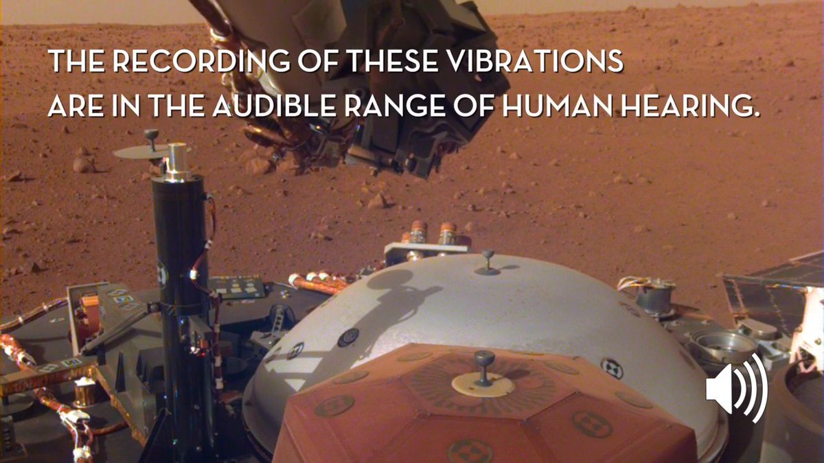 #OTD in 2018, we got an unplanned treat as NASA's InSIGHT lander let us listen to wind on Mars for the first time! The lander's air pressure sensor and seismometer captured the vibrations of Martian wind. Hear more Mars sounds recorded by Perseverance: