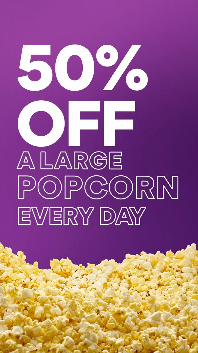 The NEW AMC Popcorn Pass just dropped & it’s a BIG Poppin’ Deal – 50% off a large popcorn every day in 2026! Get it now & start saving sooner: