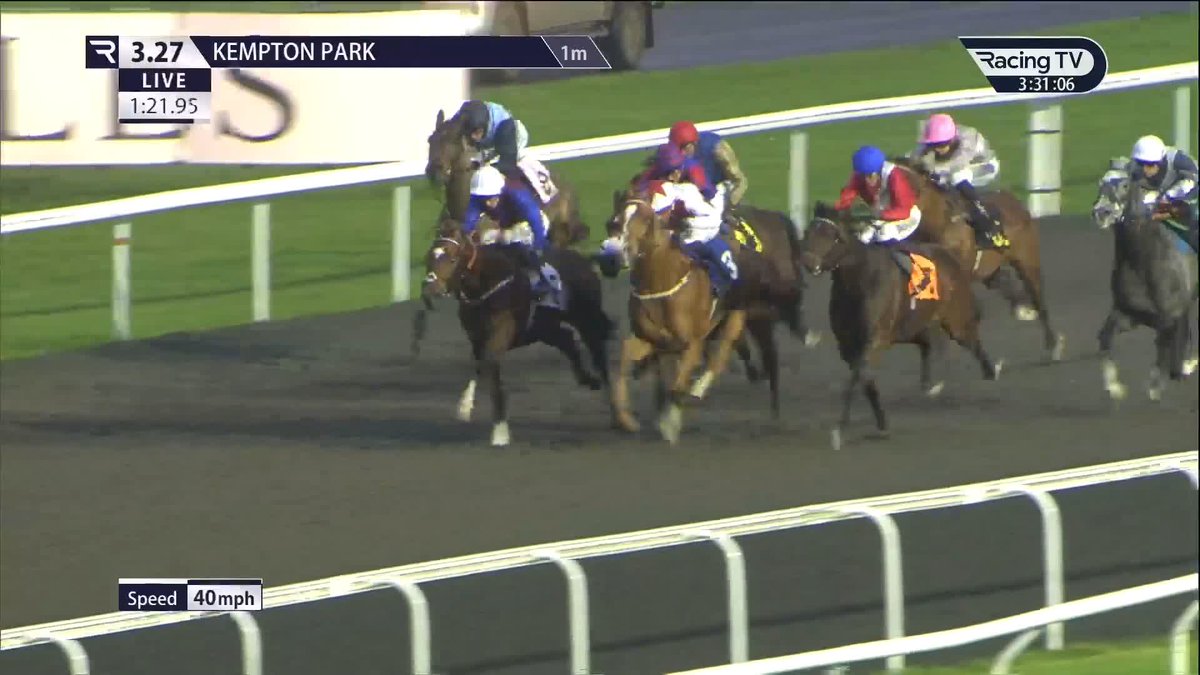 What a BOY! ✊ Holloway Boy holds off the very well-backed Chancellor in the Listed feature, completing a brilliant four-timer for William Buick. Karl Burke | Kempton Park Racecourse | Unibet