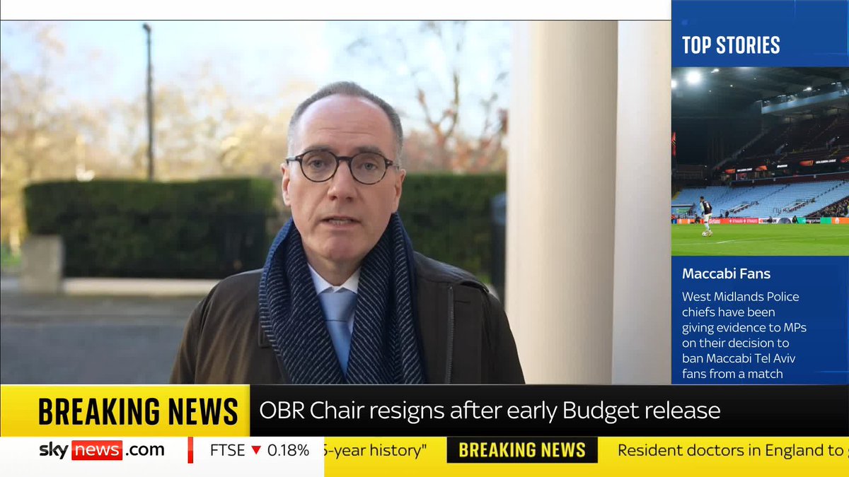 BREAKING: The head of the OBR has resigned after the inquiry into the early release of Rachel Reeves's budget Read more: 📺 Sky 501, Virgin 602, Freeview 233 and YouTube