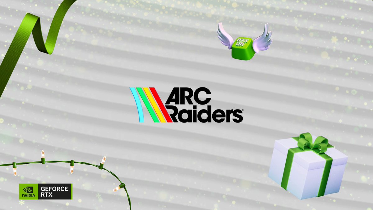 ❄️ #GeForceSeason of Games ❄️ We’re celebrating the holidays by spotlighting the hottest RTX titles of the season, up this week is ARC Raiders. Stay tuned for our RTX Play Livestream + Giveaways 🎁
