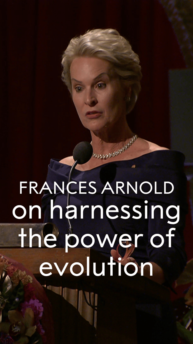 With evolution in our hands – what will we create? At the Nobel Prize banquet, chemistry laureate Frances Arnold speaks about creating and using molecules for the common good: "With evolution in our hands, with the ability to set genetic diversity and tailor the forces of selection, we can now explore paths that nature has left unexplored. We can also explore paths that nature will never explore. We can select life and their chemistries to our benefit, to create new sources of energy, to fix the carbon in our atmosphere, to cure disease, to make us younger, more beautiful. Or we can make new weapons of terror or state control. Which shall it be?" She was awarded the Nobel Prize in Chemistry in 2018 for the directed evolution of enzymes, together with George Smith and Gregory Winter. Learn more about her: