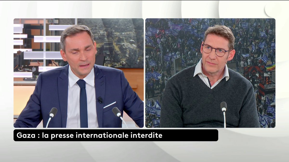 🔴 🗣️ "Le fait d'interdire la présence de la presse internationale dans Gaza permet de discréditer [...] la presse gazaouie", explique Yann Ollivier, producteur du documentaire "Inside Gaza", disponible sur Arte. Loïc de La Mornais #SurLeTerrain #Canal16