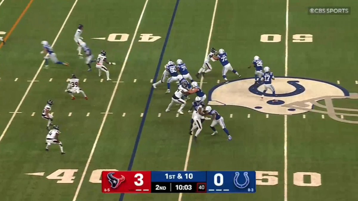 Alec Pierce: All 4 of his receptions vs HOU this past week were 15+ yards down the field