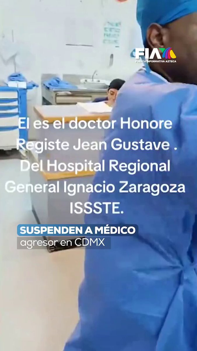 Tras la difusión del video, suspendieron a Honore Registre Jean, médico de origen haitiano que labora en el Hospital Regional Gral. Ignacio Zaragoza, en Iztapalapa. Ojalá que el #ISSSTE lo corra definitivamente!