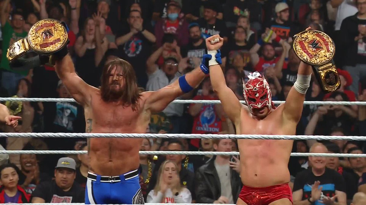 OH MY GOD???? Was that the greatest Styles Clash EVER?! 😂 AND STILL YOUR WORLD TAG TEAM CHAMPIONS: AJ Styles & Dragon Lee!