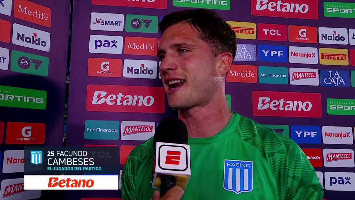 LA ALEGRÍA DE FACU CAMBESES TRAS LA CLASIFICACIÓN DE #RACING ANTE #TIGRE 😍