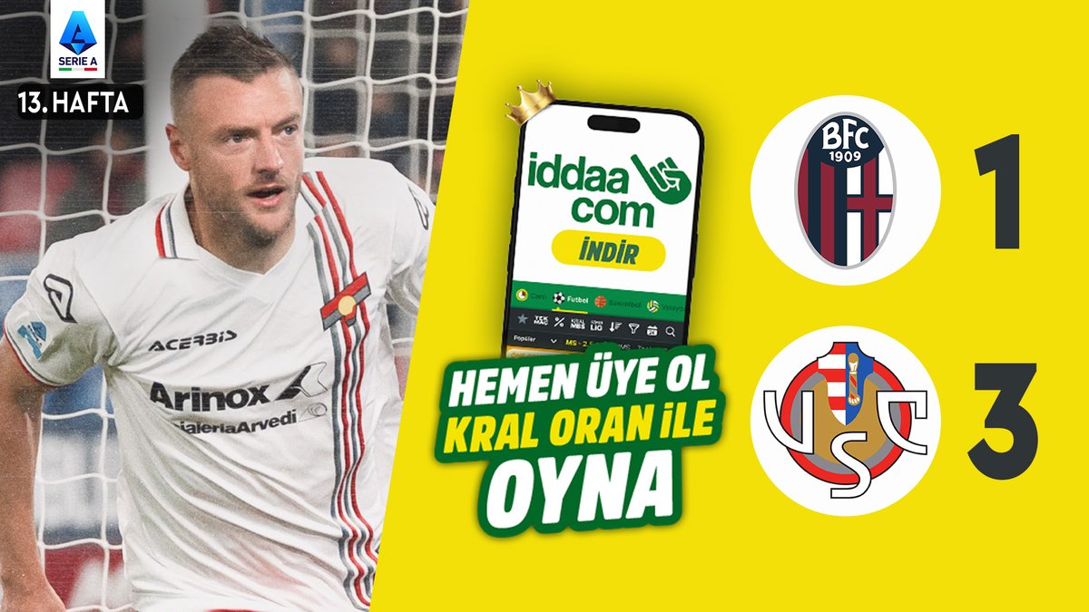 🇮🇹 #SerieA'nın 13. haftasında Cremonese, Bologna'yı 3-1 mağlup etti. 🟡 iddaa &amp;