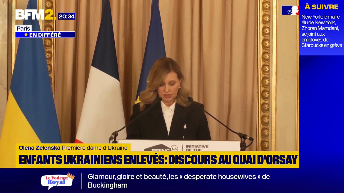 Olena Zelenska, première dame ukrainienne: "Quand on dit que nos enfants ont été déportés en Russie, ils n'ont pas simplement changé d'adresse, leurs vies ont été brisées, le psychisme de ces enfants a été cassé" #BFM2