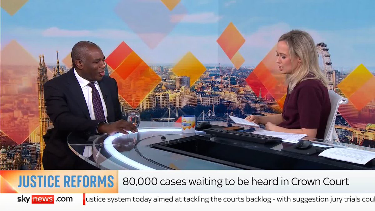 🗣️ 'What is going on with jury trials?' - Sophy Ridge Justice Sec David Lammy is due to announce changes to the justice system today - it comes after a memo was leaked last week, saying jury trials would be scrapped for all but the most serious offences