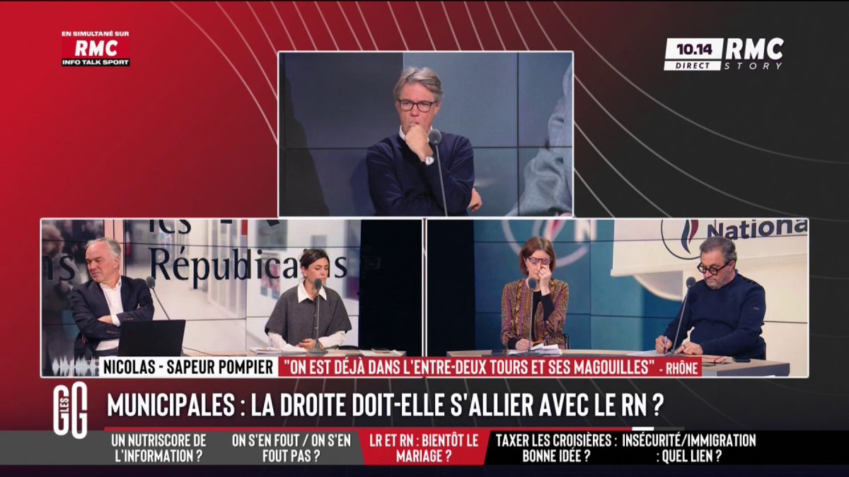 🤝 Municipales : alliance RN-LR 📞 Nicolas : "C'est exactement la cause qui fait que les Français se détournent des urnes ! Le grand vainqueur des élections, c'est l'abstention ! Les gens ne se sentent plus représentés... Il faut des élections à un seul tour !" #GGRMC