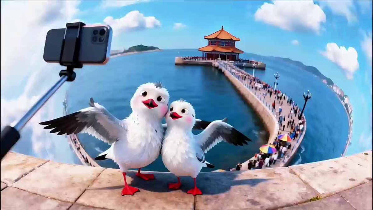Let's follow the little #seagull over mountains and across seas, flying two thousand kilometers to fulfill this rendezvous with #Qingdao.