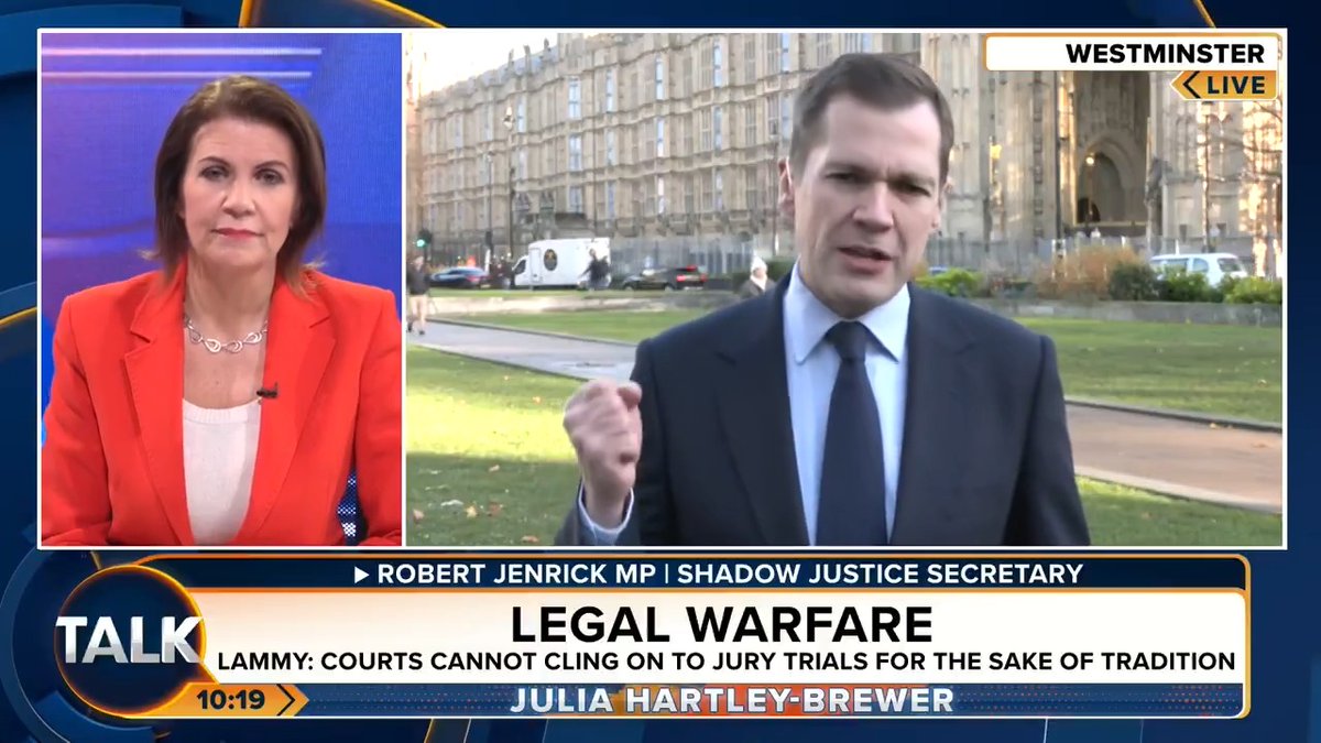 🚨 Robert Jenrick MP brands David Lammy a "part-time Justice Secretary swanning around while the public are in danger". This comes as David Lammy reveals 12 prisoners have been accidentally released in the past three weeks, two of whom are still at large. Julia Hartley-Brewer