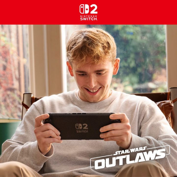Explore the galaxy Anytime, Anywhere on Nintendo Switch 2! Star Wars Outlaws Gold Edition, out now.