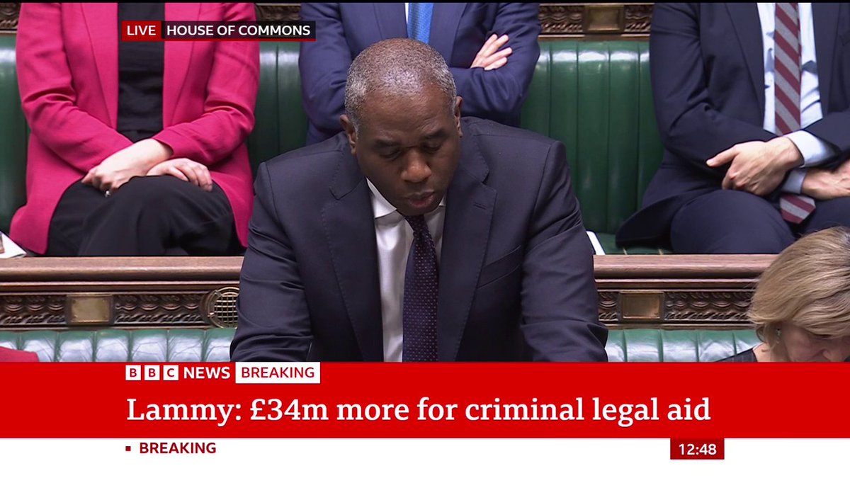 "New swift courts" where the judge alone decides verdicts in "triable either-way cases with a likely sentence of three years or less" will "deliver justice at least 20% faster than jury trials", Justice Secretary David Lammy tells the Commons