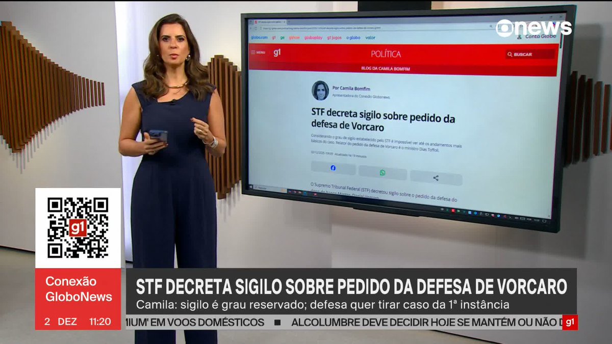 Camila Bomfim: STF decreta sigilo sobre pedido da defesa do dono do Banco Master. Considerando o grau de sigilo estabelecido, é impossível ver até os andamentos mais básicos do caso de Daniel Vorcaro. #ConexãoGloboNews ➡️ Assista à #GloboNews: