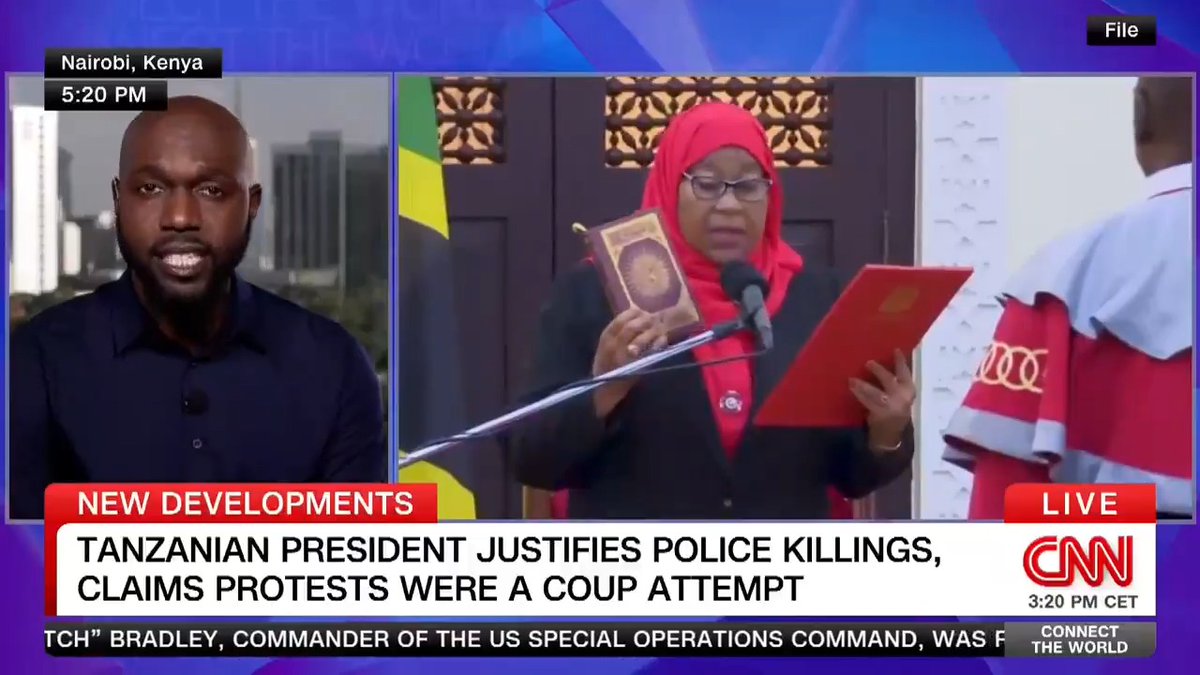 NEW: Tanzanian president justifies police killing protesters in bizarre address to the "elders" of Dar es Salaam, claiming youth they were paid to overthrow her government. Our latest update on CNN covers the alternate reality Samia Suluhu Hassan has created