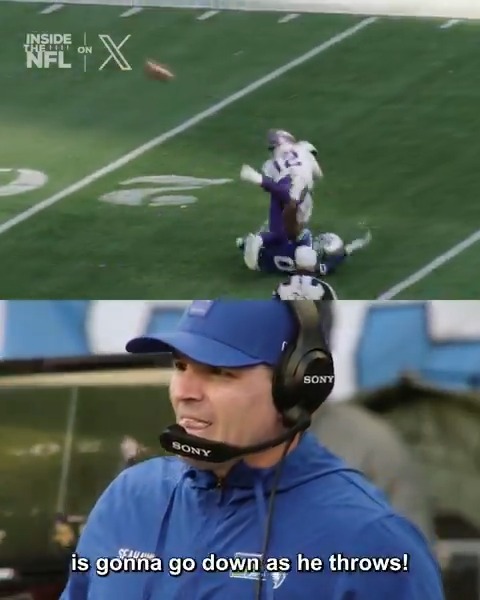 Mike Macdonald was sprinting down the sideline right with Ernest Jones on the 84-yard pick-6 🔥 Inside the NFL Week 13 Mic'd Up on X