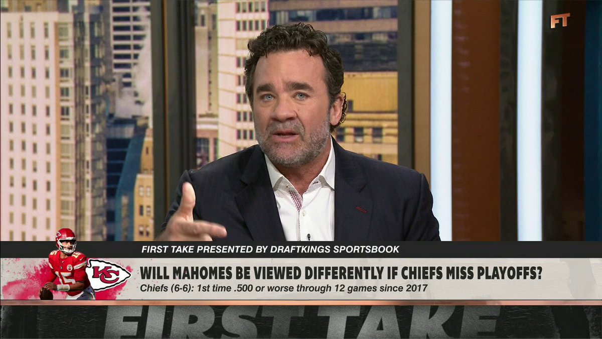 "I think it would." Jeff Saturday feels Patrick Mahomes would be viewed differently if the Chiefs miss the postseason 👀