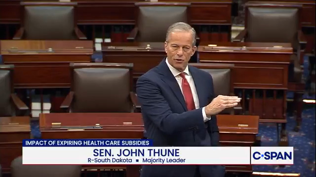 .Leader John Thune: There is a path forward here; it can't happen unless there are significant reforms…We need a solution that brings us back to where the American people have options, where there are some income limits, where there are people paying something for their coverage.