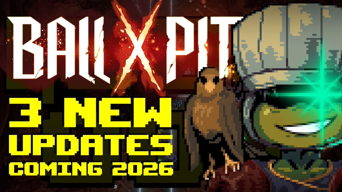 Just when you thought you were out, we pull you back in. BALL x PIT is getting THREE FREE UPDATES next year, including new balls, evolutions, characters, enemies, and more! 👑 Regal Update - January 🔮 Shadow Update - April 🍃 Naturalist Update - July