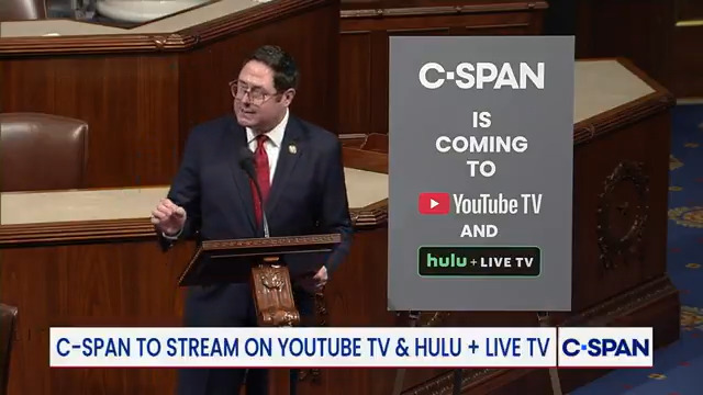.Rep. Mike Flood: "I rise today to applaud YouTube TV and @Hulu+ Live TV for expanding public access to Congress by carrying C-SPAN, C-SPAN2 and C-SPAN3 beginning next week...This is a big win for the American people...I thank YouTube TV. I thank Hulu+ Live TV..."