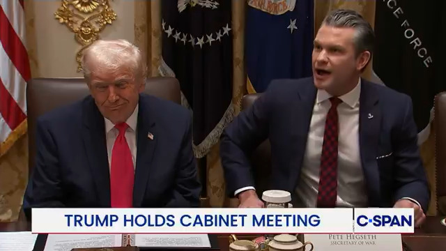 Secretary Hegseth: "We've only just begun striking narco boats...We've had a bit of a pause, because it's hard to find boats to strike right now."
