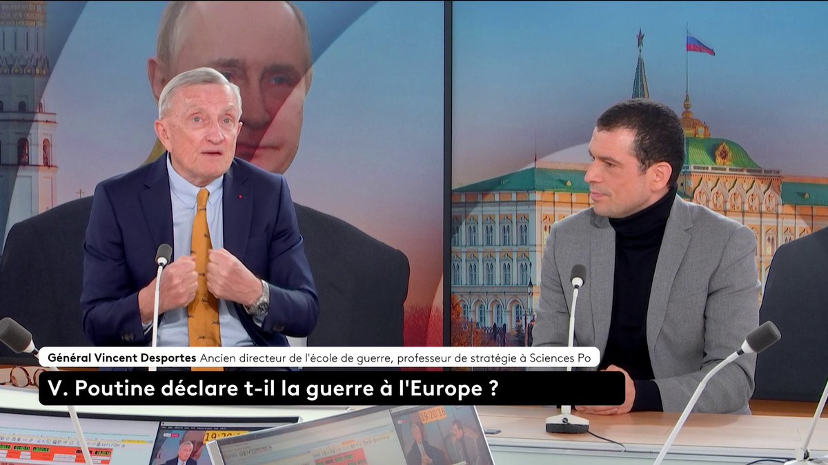 🔴 🗣️ Vladimir Poutine : "Tant que l'armée ukrainienne se bat, il n'est pas prêt à la guerre", estime le général Vincent Desportes. Aujourd'hui, le président russe a annoncé que son pays était "prêt" si l'Europe lui déclarait la guerre. #ToutEstPolitique #Canal16