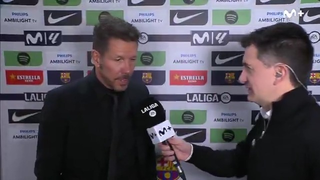 🎙️ Simeone: "Da gusto ver jugar al Barça". #LALIGAEASPORTS #LaCasaDelFútbol
