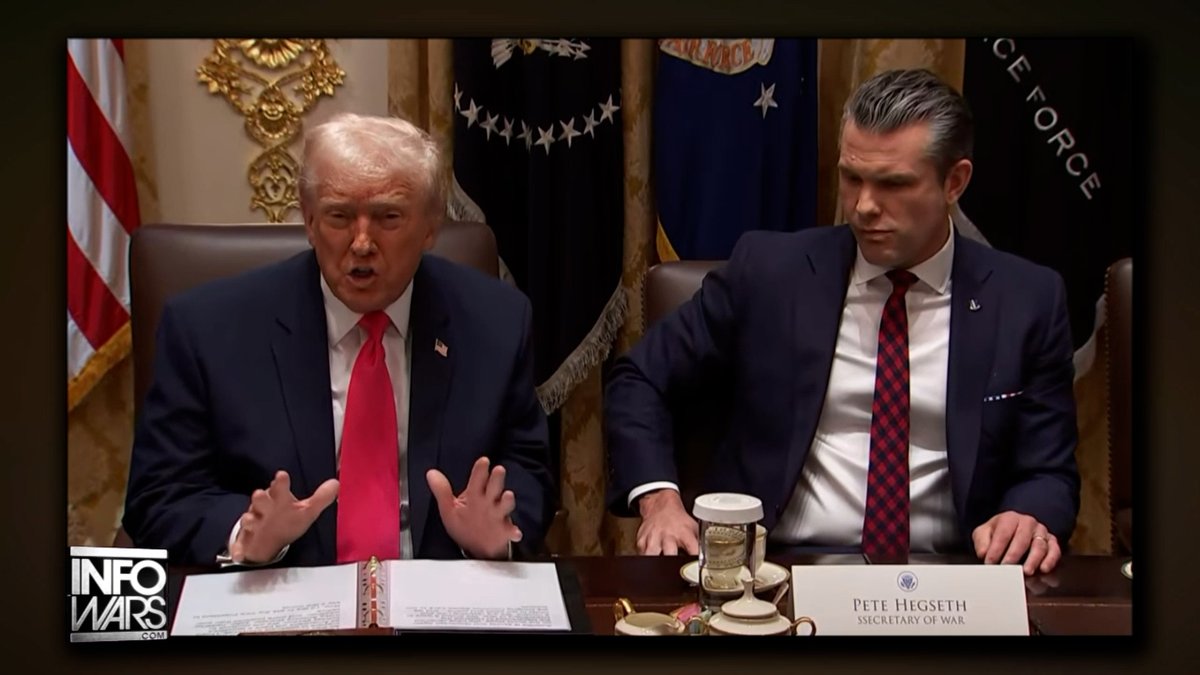BREAKING VIDEO: Trump Backs Hegseth's Narco-Terrorist Strikes In White House Cabinet Meeting "We've Only Just Begun Striking Narco Boats... Drugs Coming In By Sea Are Down 91%... It's Hard To Find Boats To Strike Right Now Which Is The Entire Point! Deterrent Has To Matter!"