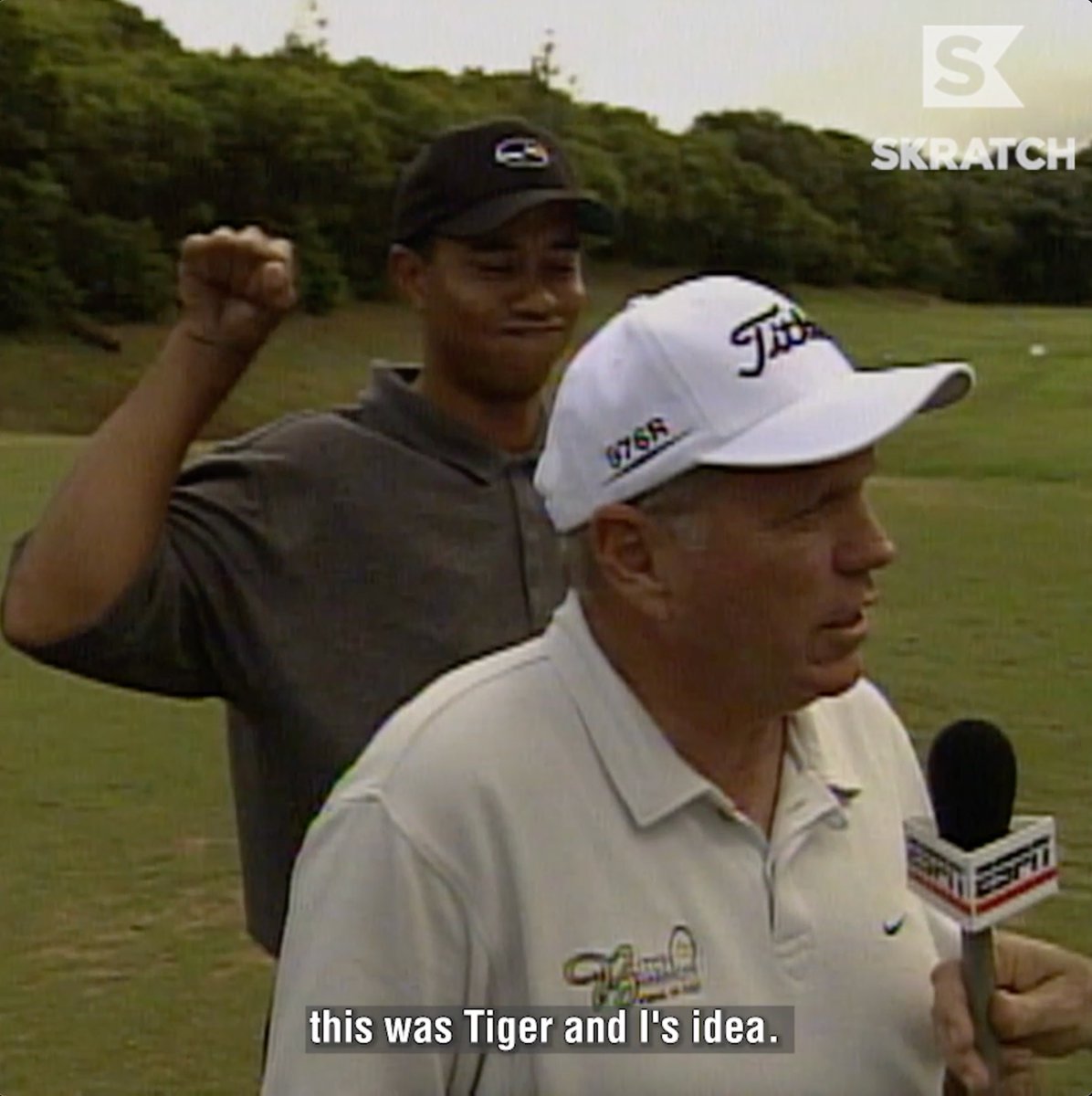 Tiger Woods having some fun with Butch Harmon on the range at Kapalua ๐คฃ Via: Skratch