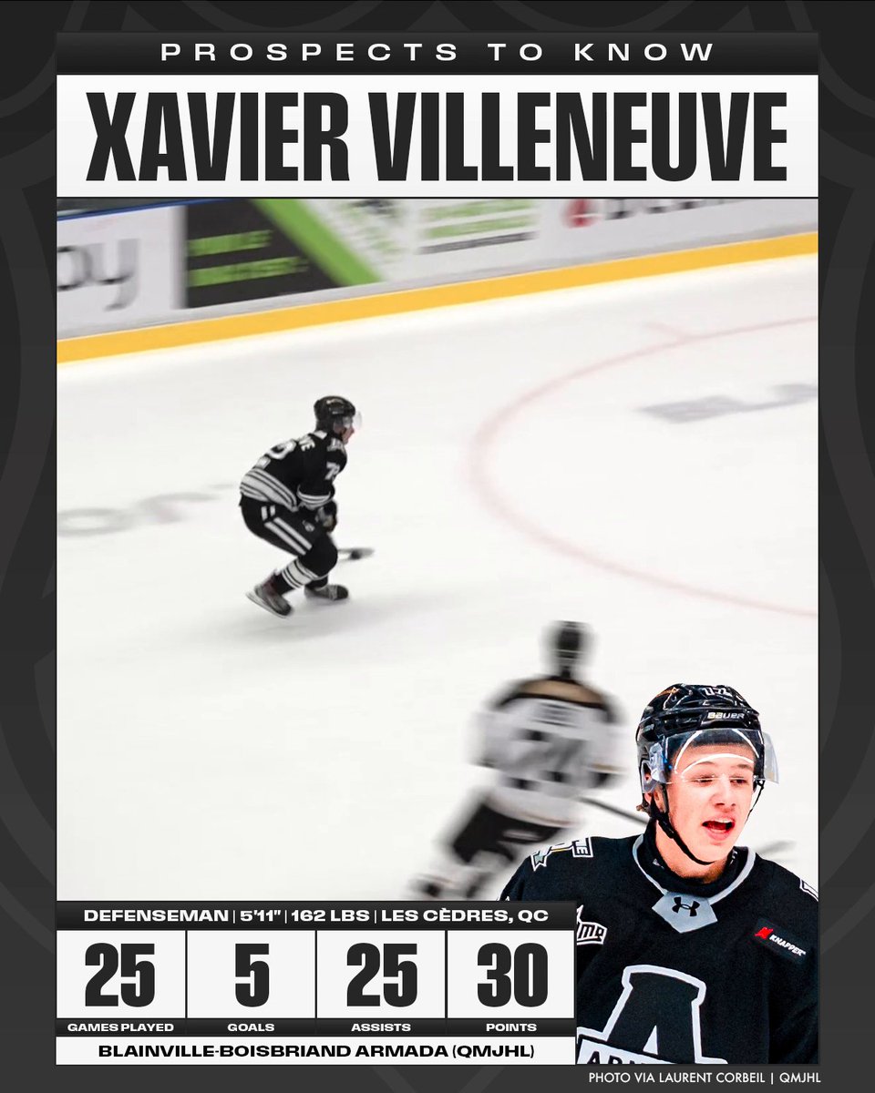 Yeah, you're going to want to remember the name Xavier Villeneuve 🤩 He was just the third 17-year-old to win Defenseman of the Year in QMJHL history! #NHLDraft (🎥: Canadian Hockey League)