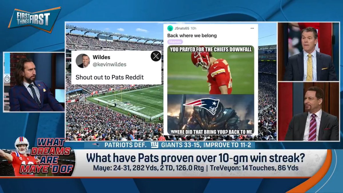 “I’m not saying we are [back to being] a dynasty. I’m just saying there’s a lot of elements of dynasty that I would be nervous about if I weren’t a Patriots fan.” Wildes is hopeful about his Drake Maye-led Pats 👀