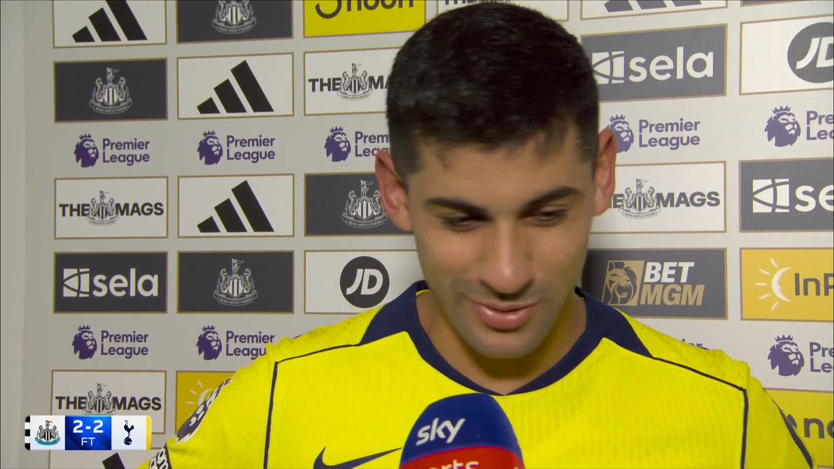 "I train everyday with Leo [Messi] in the national team" 🇦🇷 Cristian Romero talks through his 95th minute equaliser against Newcastle.