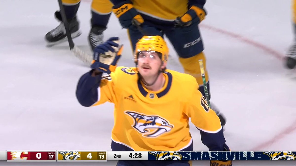 For Orca 💛 Ozzy Wiesblatt nets his first NHL goal and points to the sky in honor of his brother.