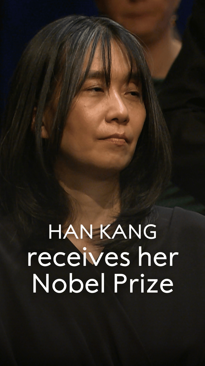In one week the 2025 laureates will be receiving their Nobel Prizes. Have a look at the moment Han Kang received her Nobel Prize in Literature at last year's award ceremony. Don't miss the 2025 Nobel Prize awards ceremonies streaming live on 10 December from 13:00 CET. #NobelPrize