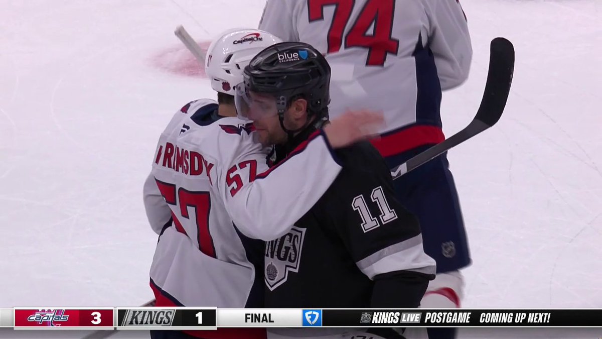 This is what makes this sport so special. ❤️ The Washington Capitals all shook hands with Anze Kopitar in their last meeting for the season.