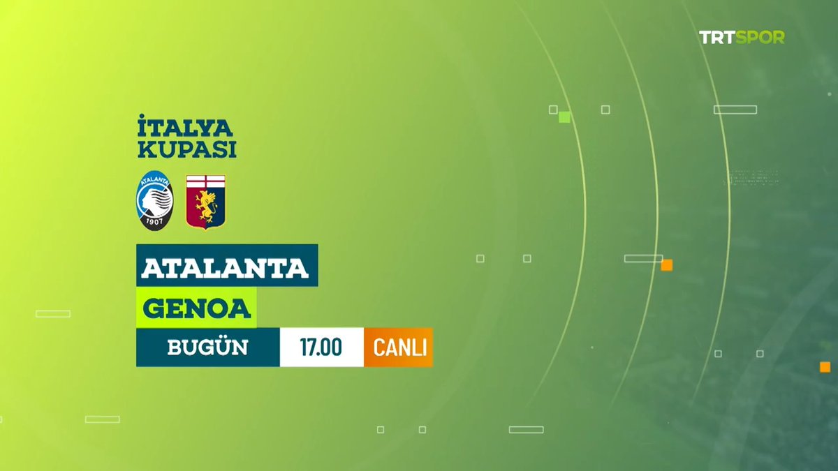 🤩 İtalya Kupası heyecanı TRT Spor'da yaşanıyor... Atalanta 🆚 Genoa 📅 Bugün ⏱️ 17.00 📺 TRT Spor