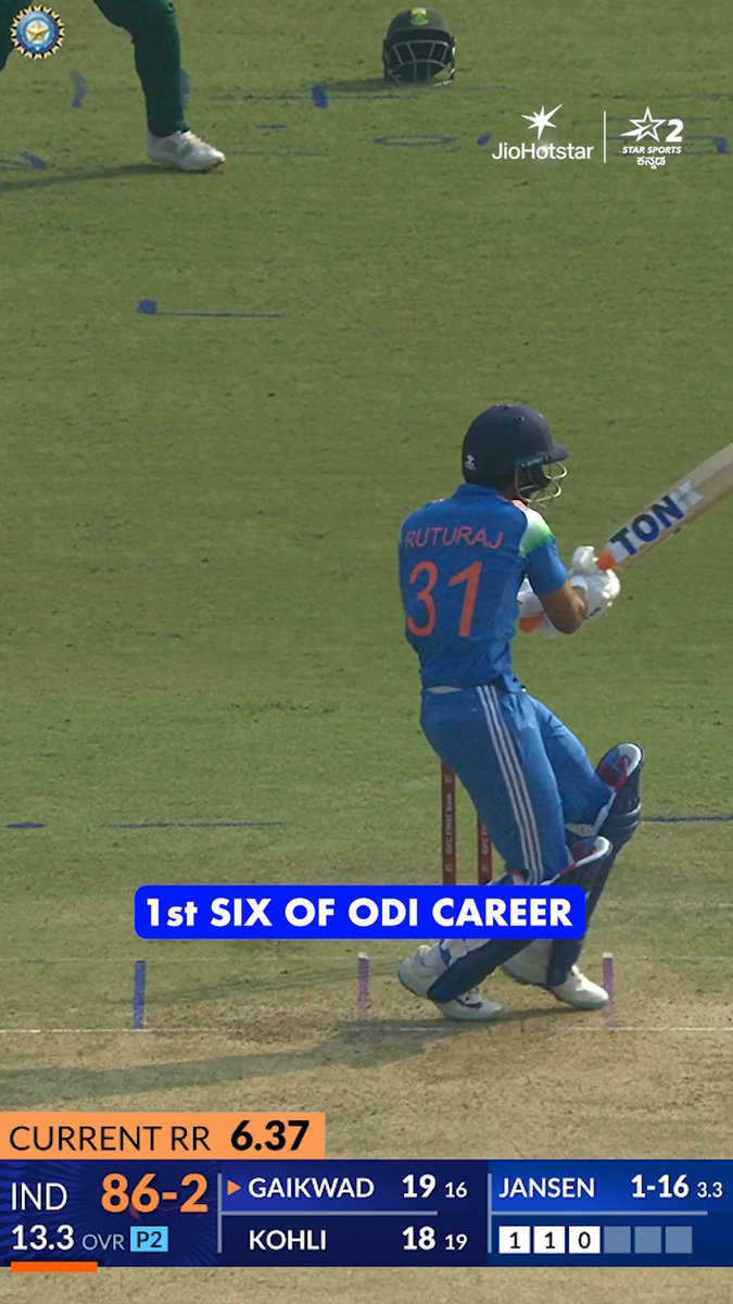 1st ODI six for Ruturaj Gaikwad.