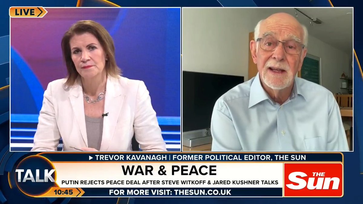 🚨 Vladimir Putin says, "If Europe starts a war, Russia is ready right now". Ex-political editor of The Sun, Trevor Kavanagh: "Putin is bluffing. He virtually has no armed forces worth the while anyway." Julia Hartley-Brewer