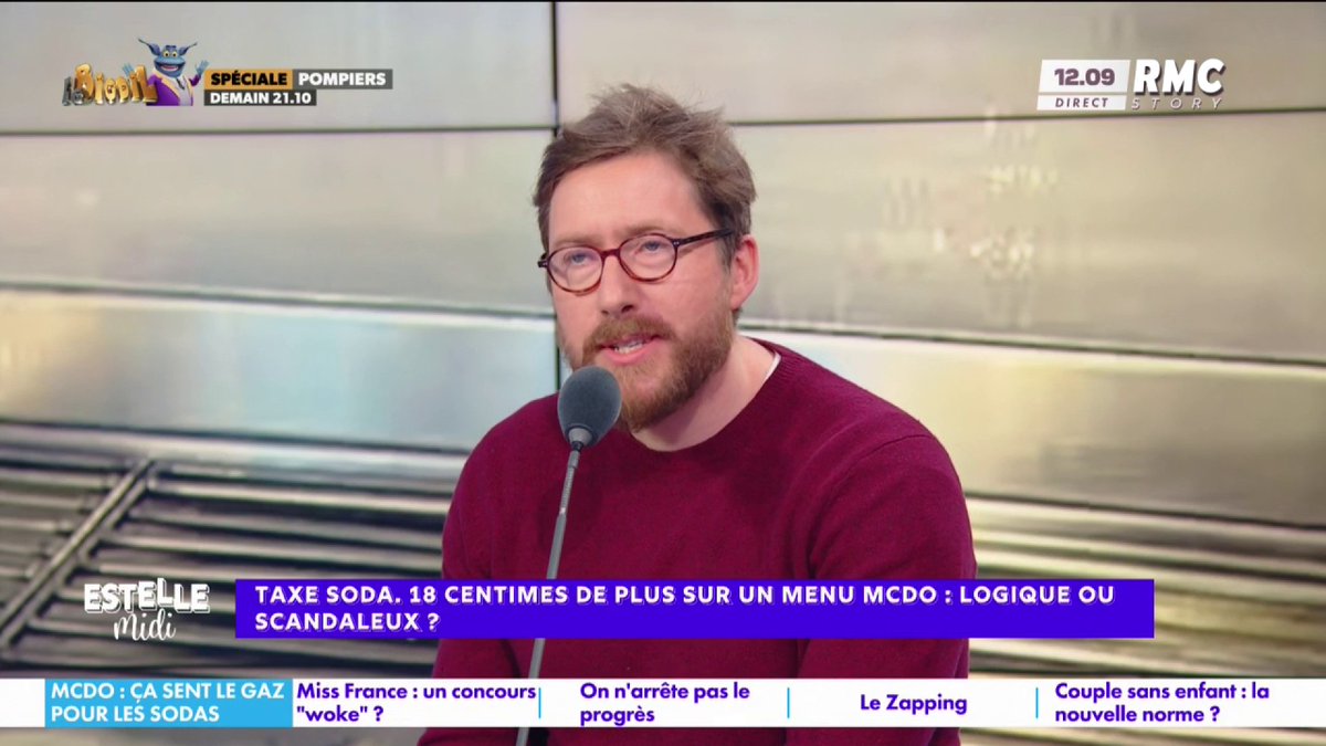 🥤 Taxe soda : 18cts de plus sur un menu au McDonald’s 🎙️ Pierre Rondeau : "On a le système de la Sécu qui permet de, sans rien débourser, être soigné donc on s'autorise à manger sucré, ne pas faire de sport, derrière on est malade mais la Sécu va rembourser..." #EstelleMidi