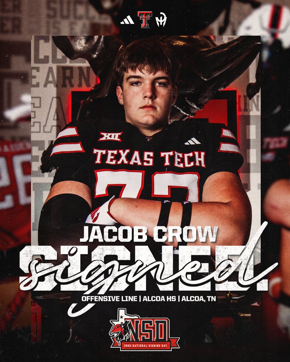 Officially a Red Raider ✍️ Welcome home, Jacob Crow!