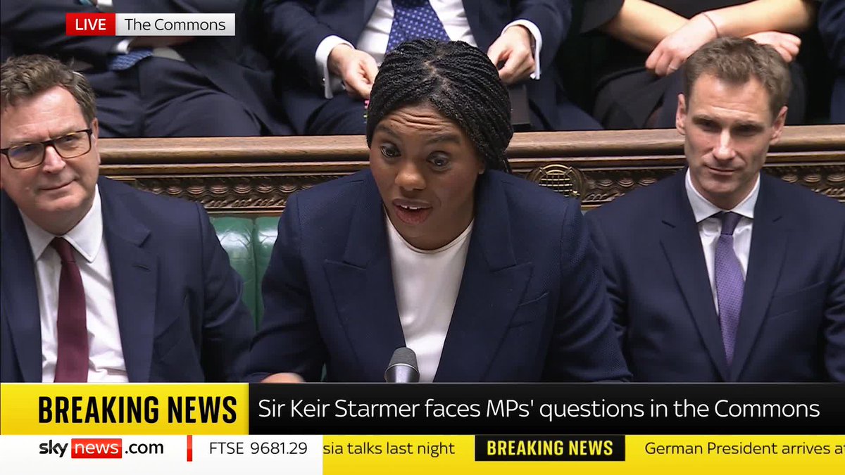 Conservative Leader Kemi Badenoch asks if Prime Minister Sir Keir Starmer believes "that when an organisation descends into total shambles, the person at the top should resign?" Politics latest: 📺 Sky 501 and YouTube