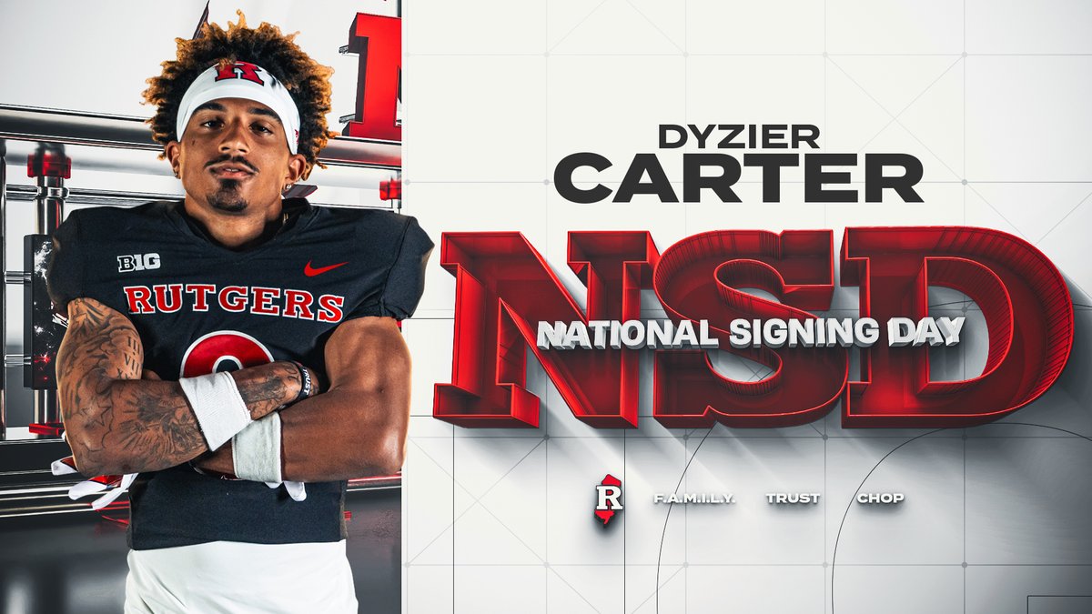 It is time! We are live and welcome to National Signing Day! 7 hours of commercial free Rutgers coverage starts now! Our first signee is a nightmare for defensive backs and is excited to be a Scarlet Knight. Welcome, Dyzier 🤝 Dyzier Carter