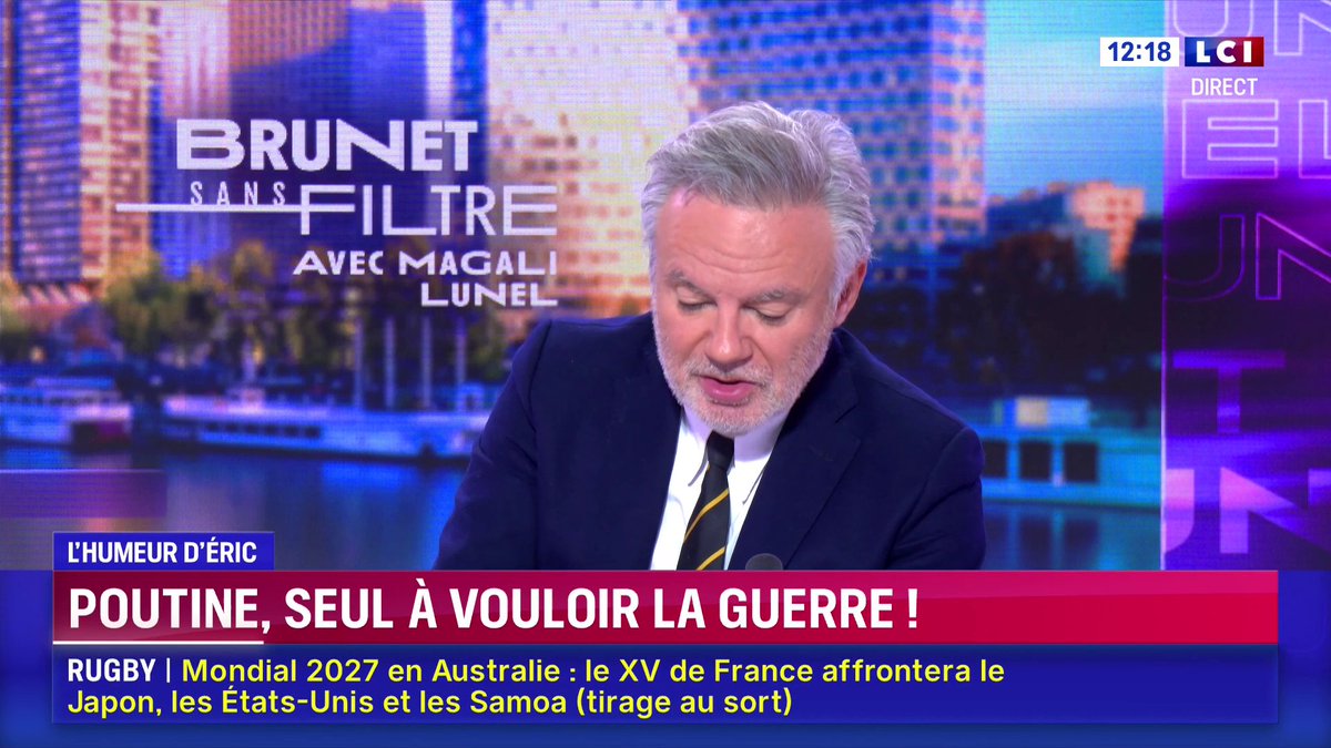 🔴 Poutine, seul à vouloir la guerre ▶️ L’édito de Eric Brunet dans « Brunet sans filtre », du lundi au vendredi de 12h à 15h sur LCI