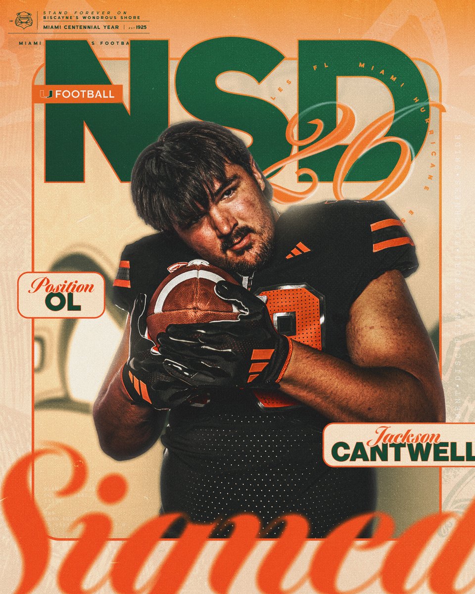 Welcome to the Canes family, Jackson Cantwell 🏈: Offensive Lineman 🏡: Nixa, Missouri 📚: Nixa Miami Hurricanes Football | #NSD26