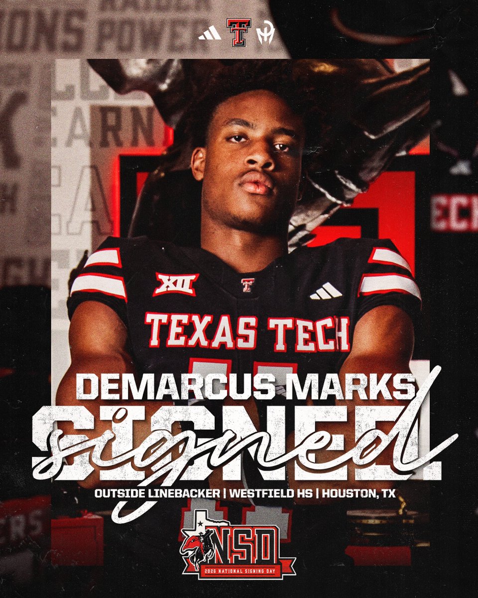 Officially a Red Raider ✍️ Welcome home, @Demarcusmarks43!