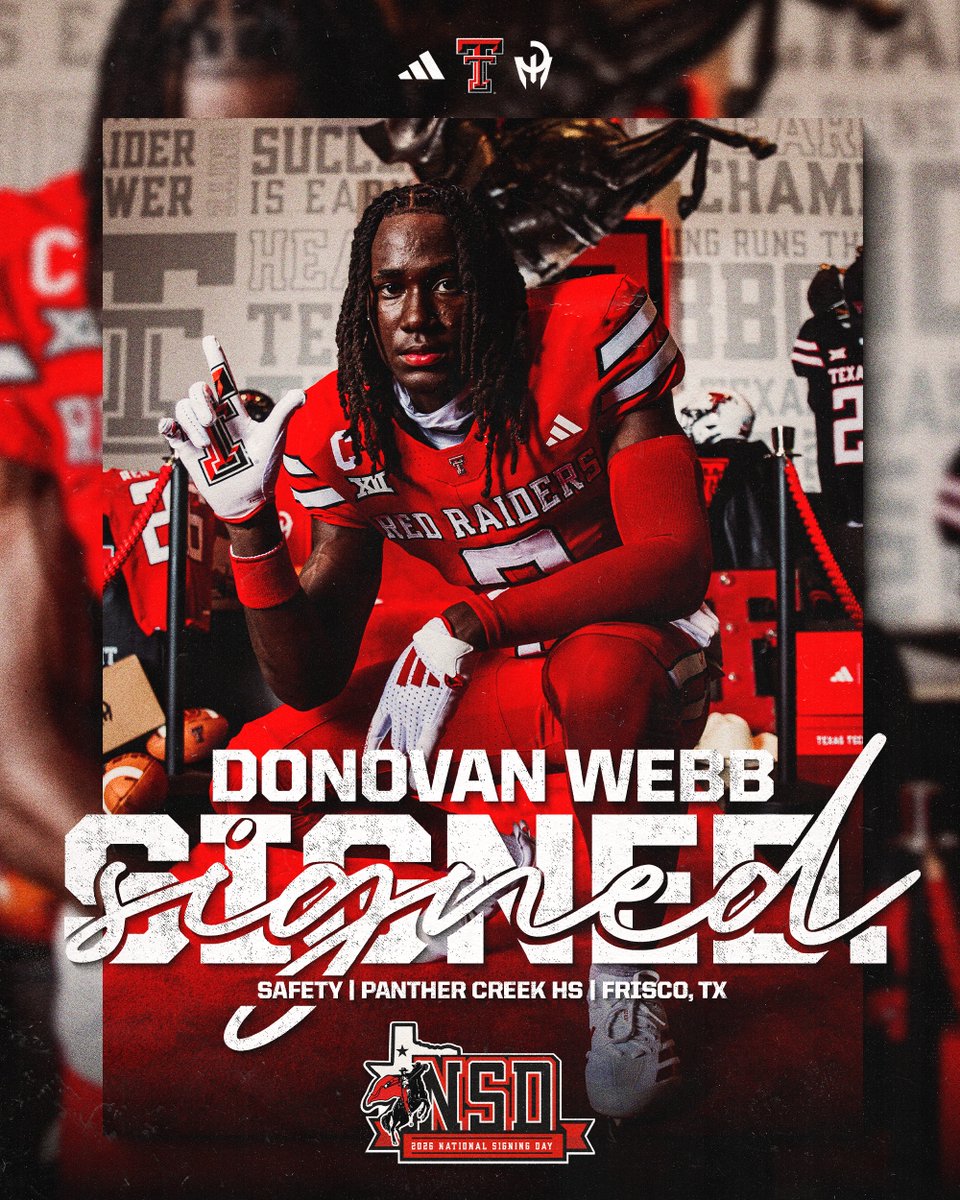 Officially a Red Raider ✍️ Welcome home, Donovan Webb!