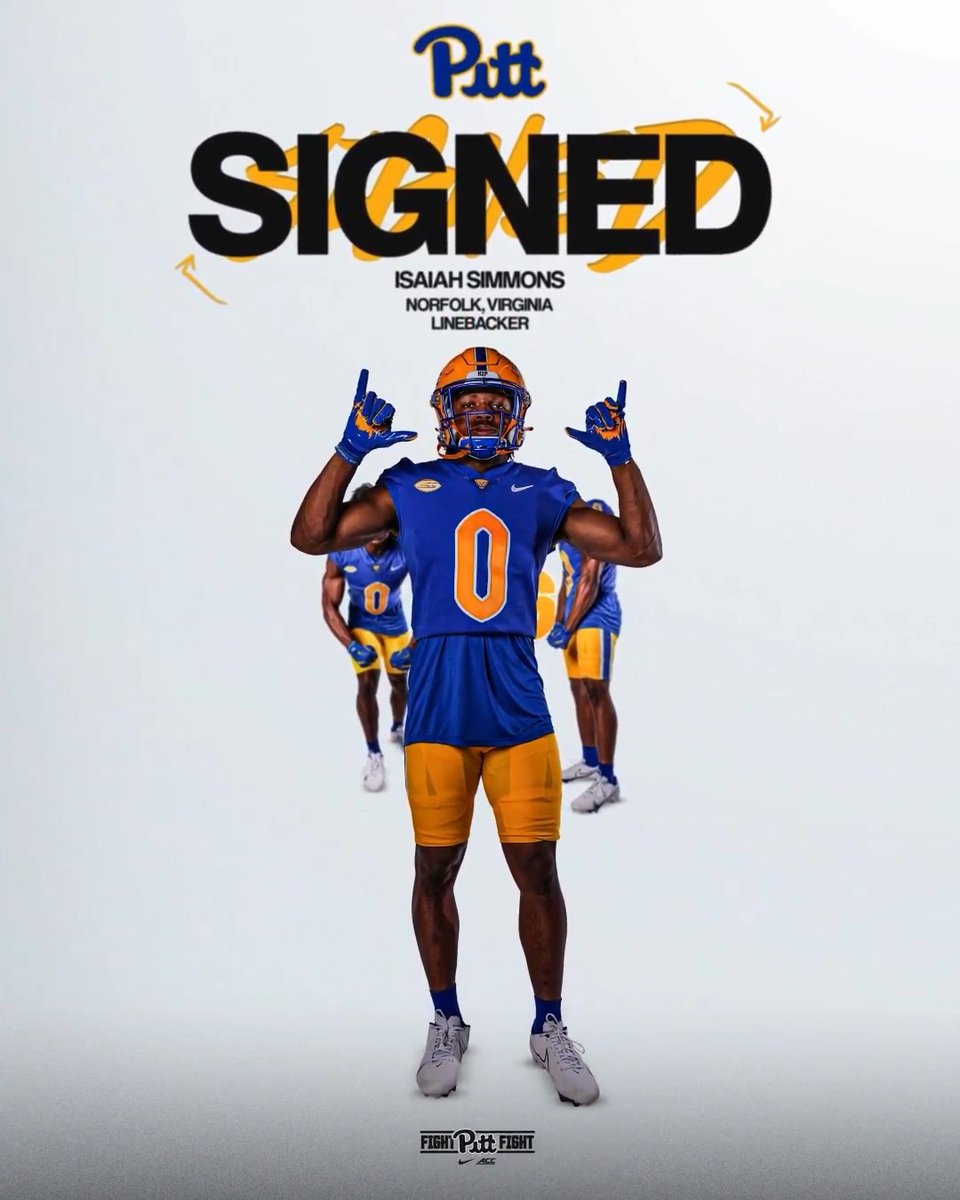 The newest member of the sharks 🦈 ISAIAH SIMMONS IS A PITT PANTHER ✍️ Isaiah “Ike” Simmons