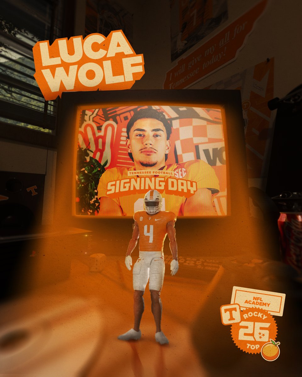 Home sweet home! Just added a playmaker. Luca Georg Wolf | #RockyTop26 🍊